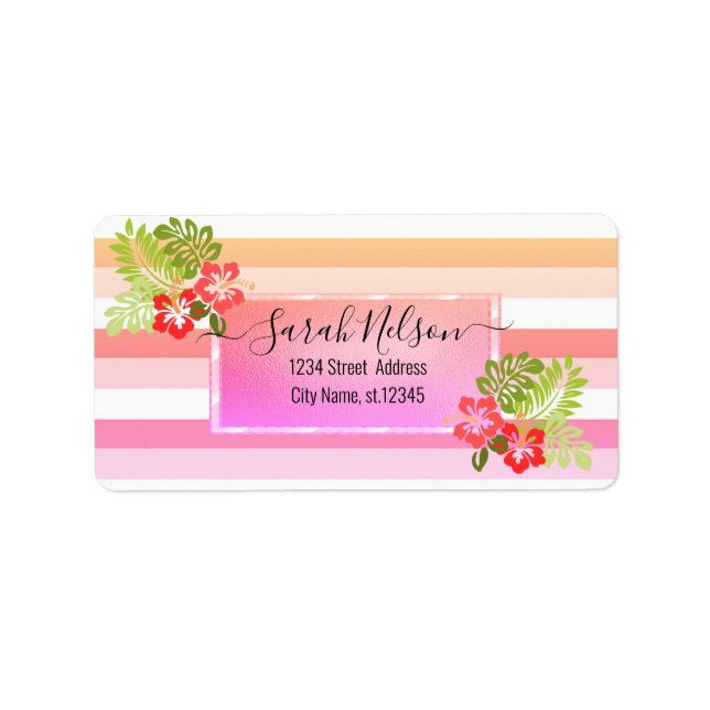 Tropical moderne, Étiquette d'Hibiscus (Devant)