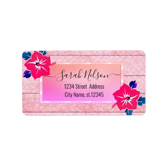 Tropical moderne, Étiquette d'Hibiscus (Devant)