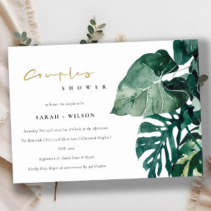 Tropical Monstera Foliage Couples Invitation de do