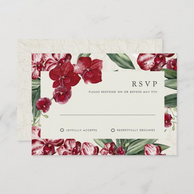 Tropical Orchid Hawaiian Island Wedding Invitation (Devant / Derrière)