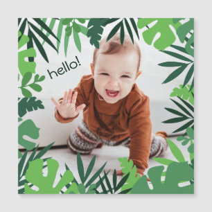 Tropical palm feuille jungle bonjour texte