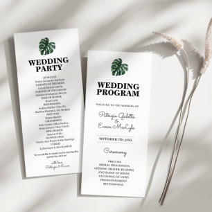 Tropical Palm Leaf Mariage Flat programme
