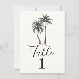 Tropical Palm Tree Rustic Mariage Numéro de table