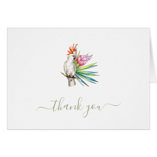 Tropical Parrot Island Wedding Thank You (Devant Horizontal)