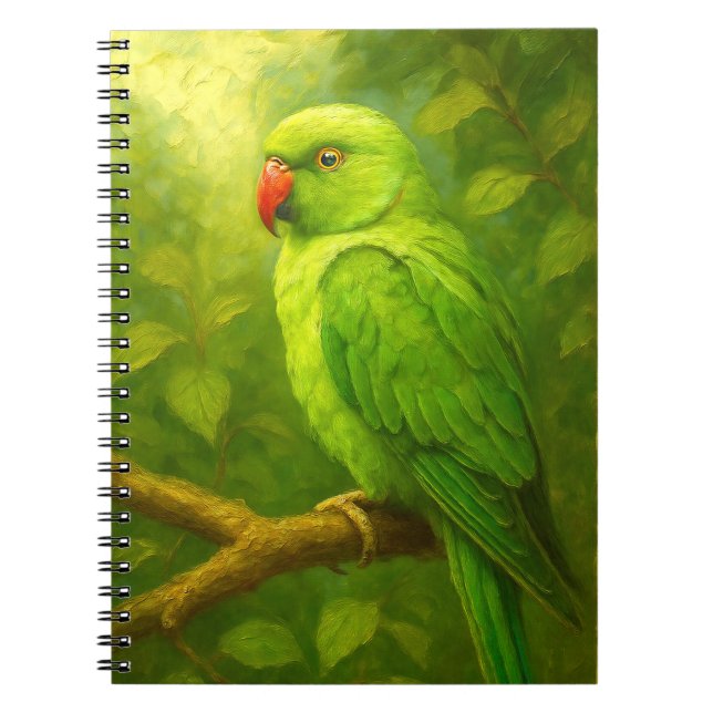 tropical Parrot Notebook - Green Bird Journal (Devant)