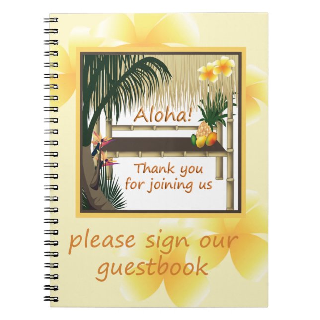 Tropical Party Tiki Hut Guestbook Carnet (Devant)