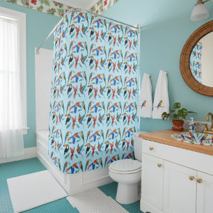 Tropical Perrots & Toucans Douche rideau - Exotiqu