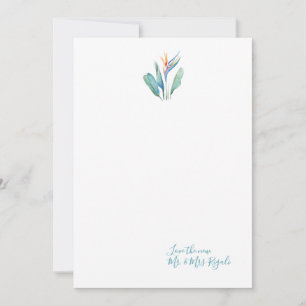 Tropical Personnalisé Mariage Merci Cartes