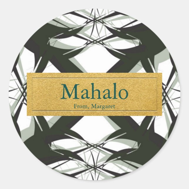 Tropical Pineappy Tops Élégant Sticker Étiquette (Devant)