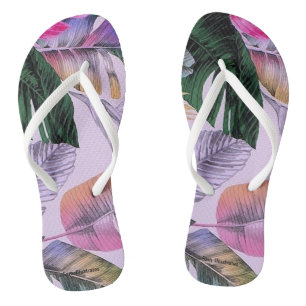Tropical Print Motif tongs pour femmes