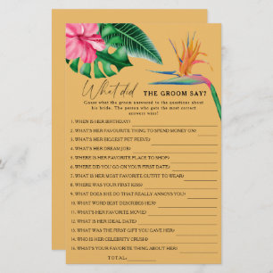 Tropical - Qu'est-ce que le marié a dit jeu nuptia