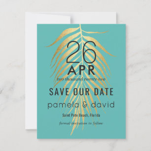 Tropical Save the Date Bleu des Caraïbes