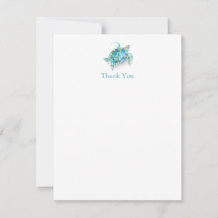 Tropical Sea Turtle Baby shower Merci Cartes