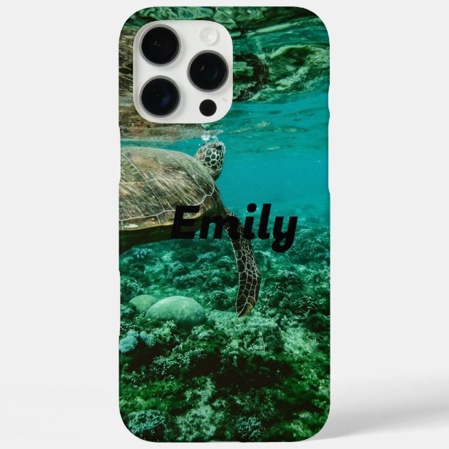 Tropical Sea Turtle Coque iPhone 16 Pro Max - Ocea (Verso)