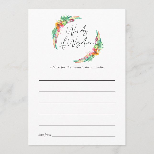 Tropical Summer Beach Baby shower Maman Conseil (Devant)