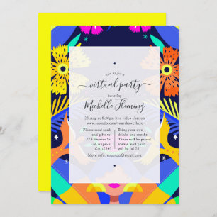 Tropical Summer Virtual Birthday Party Invitation