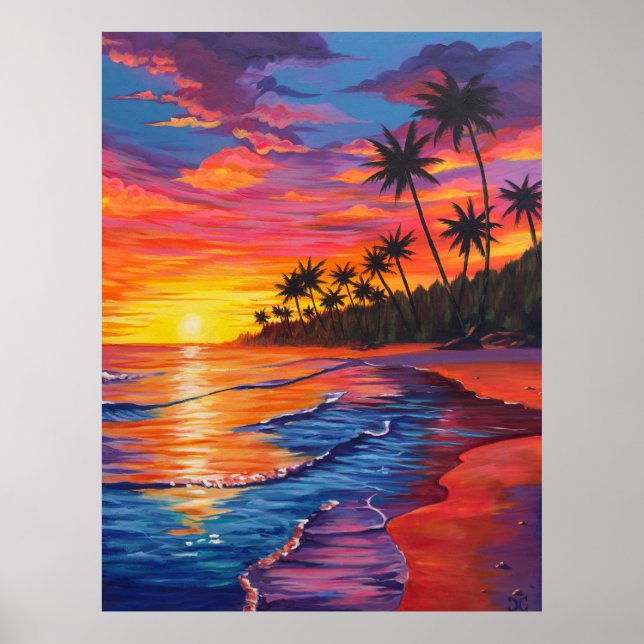 Tropical Sunset Poster (Devant)