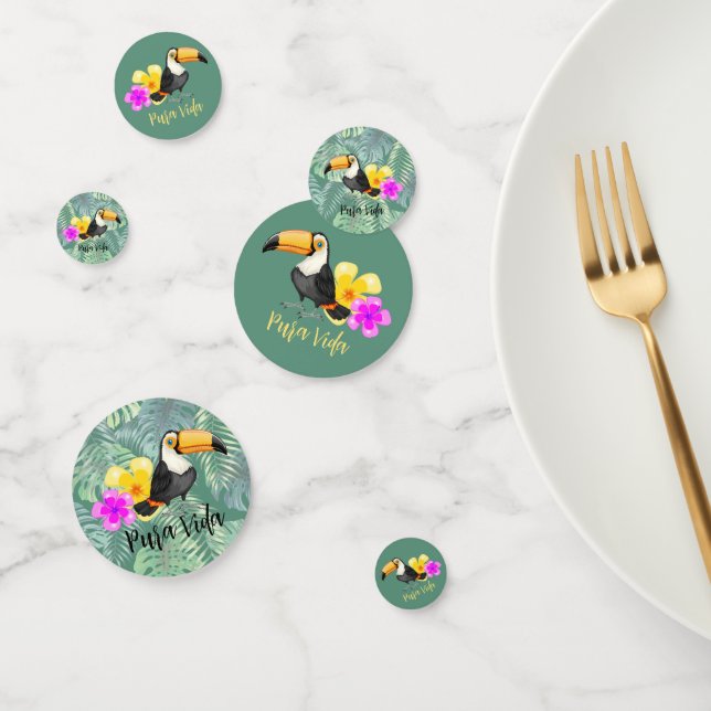 Tropical Toucan Pura Vida Design Table Confetti (Groupe)