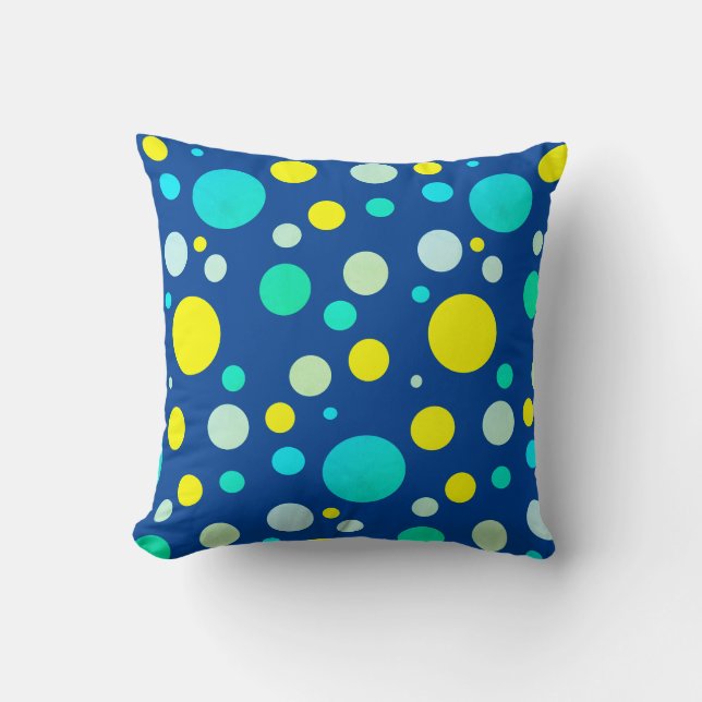 Tropical Vibe Jaune Turquoise Ball Coussin Cushion (Recto)
