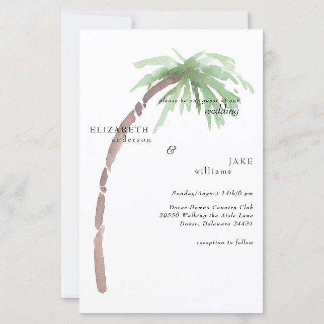 Tropical Vibes Foliage Budget Palm Tree Wedding (Devant)