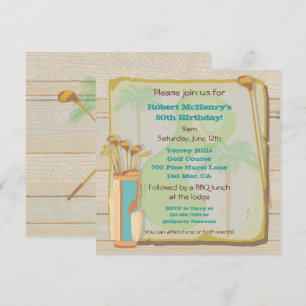 Tropical Vintage Golf Party Invitation