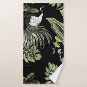 Tropical vintage nuit grue, palmiers, interdiction