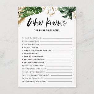 Tropical Who Knothe Bride meilleure carte de jeu d