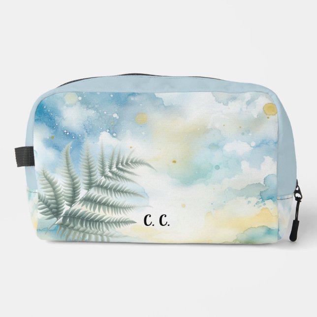 Tropicales Aquarelle Pochette Accessoire Fougère (Recto)