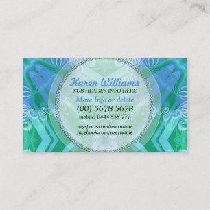 Tropicana Blue Aqua Green Textile Carte de visite