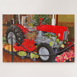 Tropoteur de ferme rouge Jigsaw Puzzle