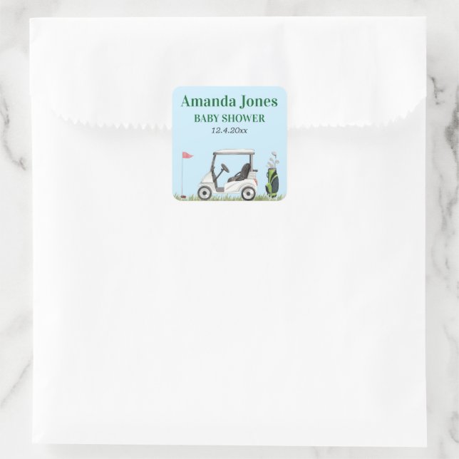 Trou Dans Un Sticker De Baby shower De Golf (Sac)