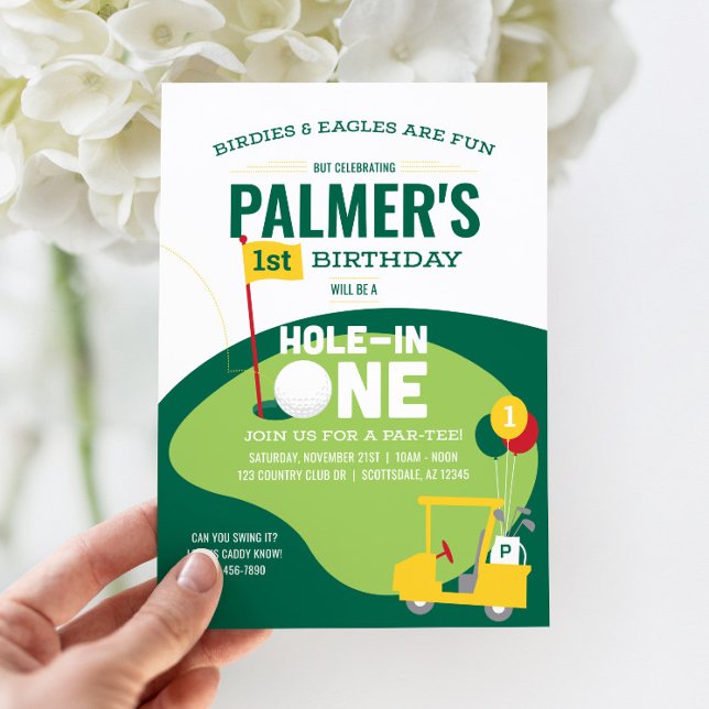 Trou de golf en une invitation d'anniversaire (Hole in One Birthday Invitation)
