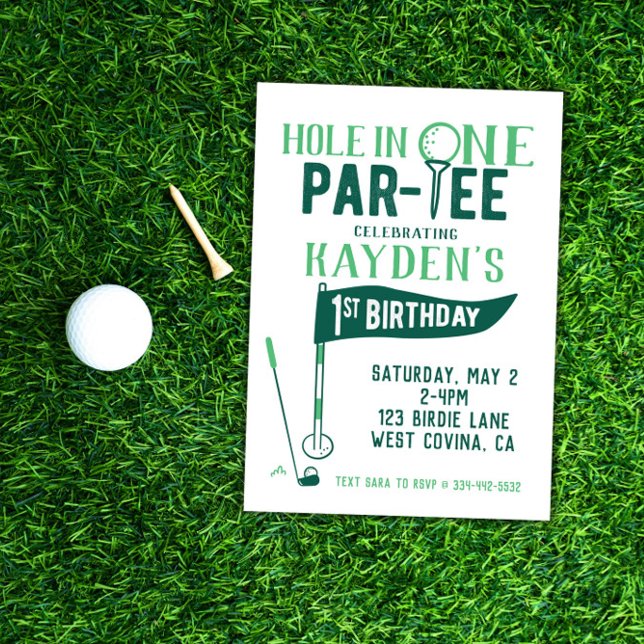 Trou en un Doodle Golf Première Invitation d'anniv (Créateur téléchargé)