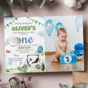 Trou en un Golf 1er anniversaire Invitation