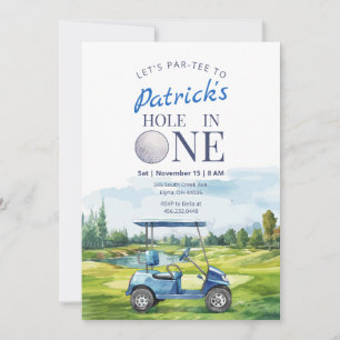 Trou en un Golf 1er anniversaire Invitation