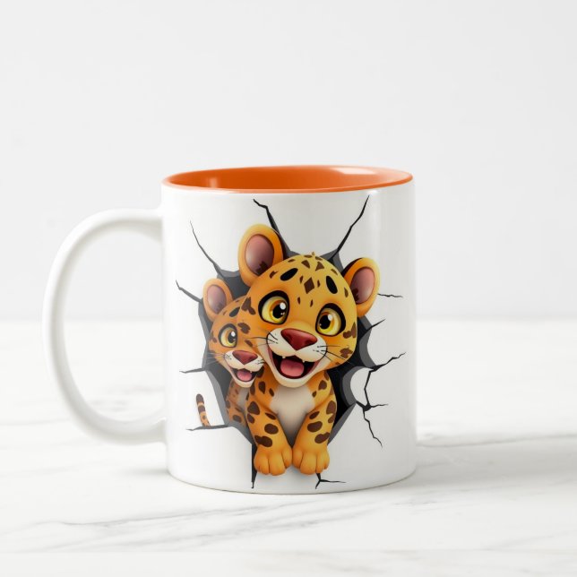 Trou Léopard 3D Dans Un Enveloppement De Mug Mur (Gauche)