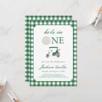 Trou vert en un Golf Invitation d'anniversaire