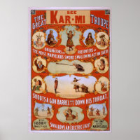 Troupe Magicien KAR-MI Poster VAUDEVILLE