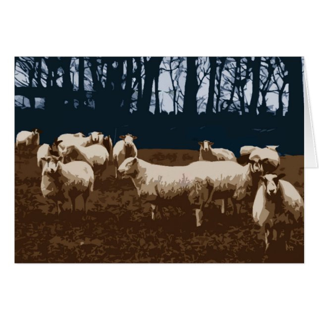 Troupeau de carte de moutons (Devant horizontal)
