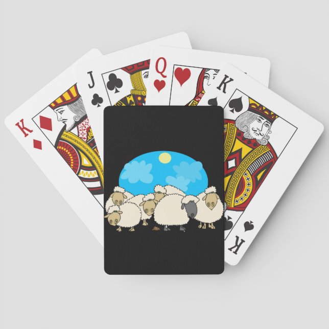 Troupeau des cartes de jeu de moutons (dos)