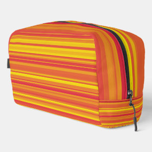 Trousse de toilette à rayures orange rouge jaune