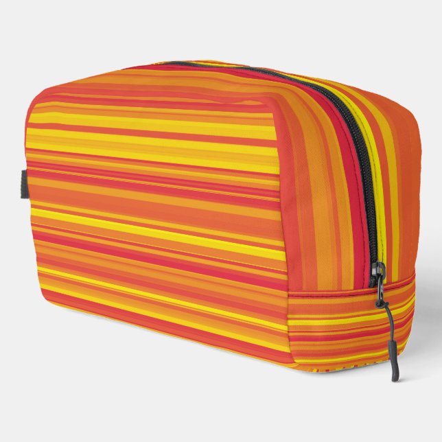 Trousse de toilette à rayures orange rouge jaune (Coin droit)