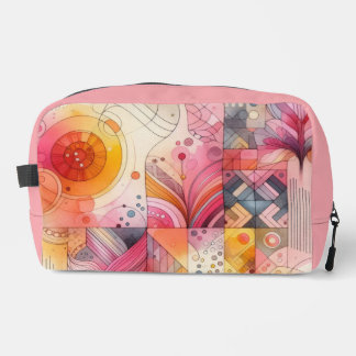 Trousse De Toilette Abstract Pink Colorful Geometric Design