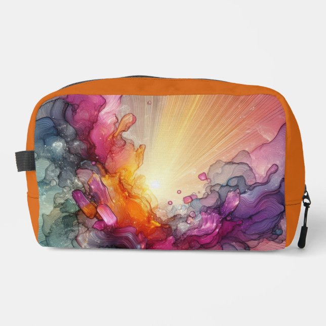 Trousse De Toilette Abstract Sun Rays Floral Cloud Ink Landscape (Recto)