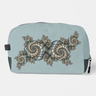 Trousse De Toilette Abstrait Beige clair Bleu Fractal Art Spirales