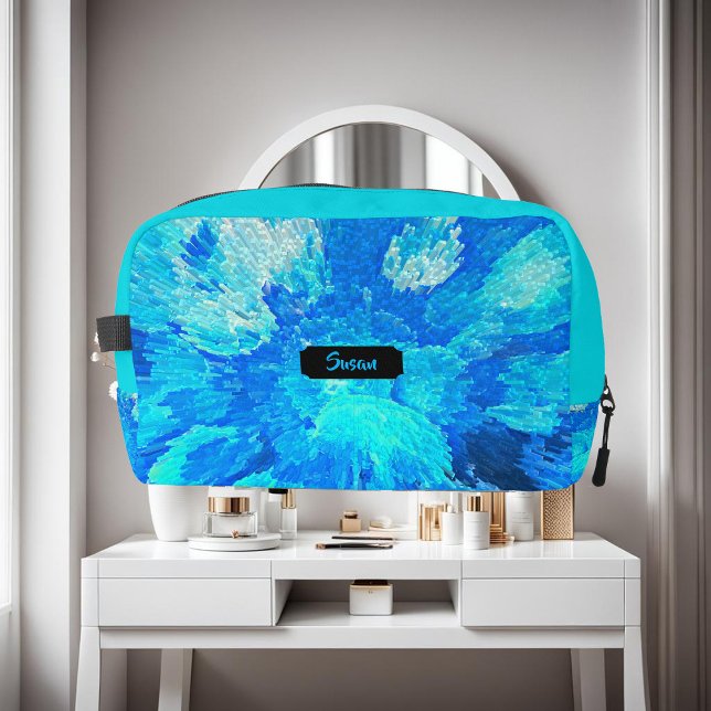 Trousse De Toilette Abstrait, moderne, mosaïque turquoise, coutume (Créateur téléchargé)