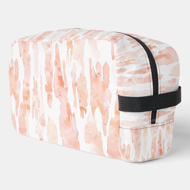Trousse De Toilette Abstrait Rayure Blanche Orange Pêche (Coin gauche)