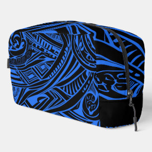 Trousse De Toilette Abstrait Tribal Noir Et Bleu
