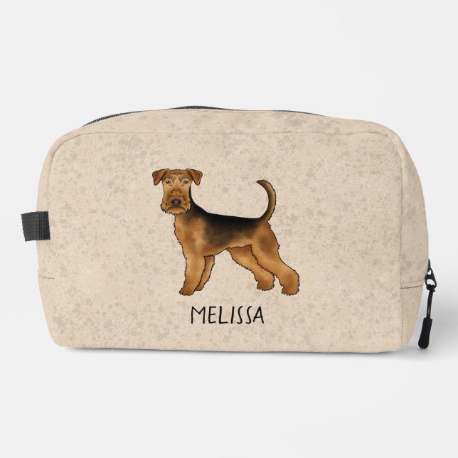 Trousse De Toilette Airedale Terrier Dog Bingley Terrier Nom personnal (Recto)