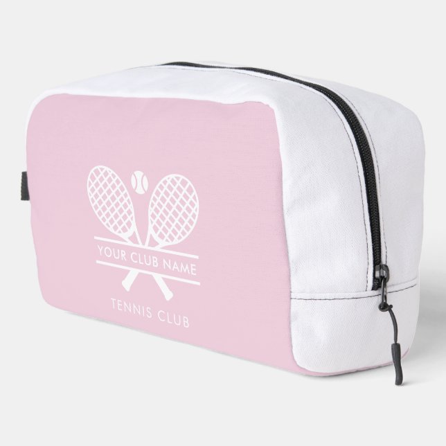 Trousse De Toilette Ajouter Votre Nom Club Équipe De Tennis Rose Blanc (Coin droit)